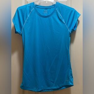 C9 By Champion Semi Fitted Womens Short Sleeve Crew Neck Blue Athletic Shirt (M)